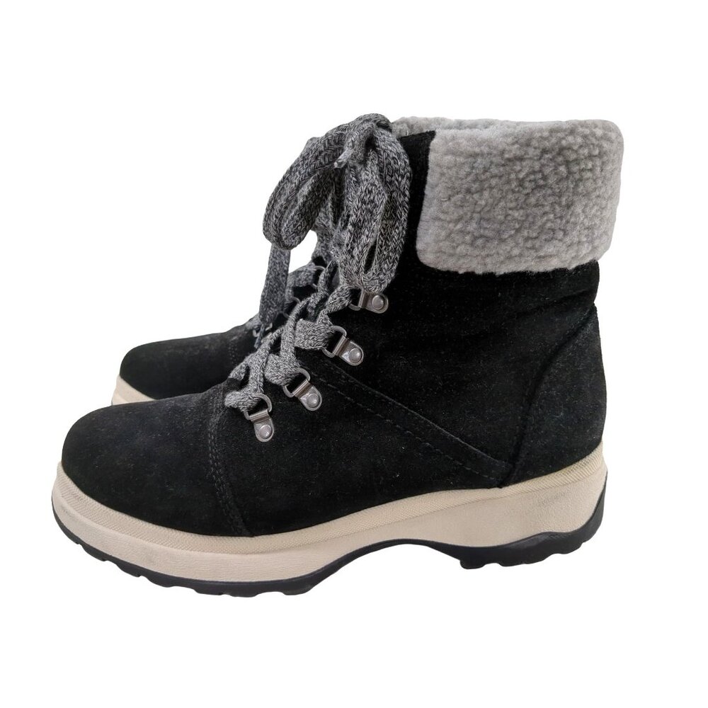 White Mountain Winter Boots Women 8 Black Water Resistant Outdoor Leather Bravo